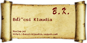 Bácsi Klaudia névjegykártya