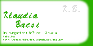 klaudia bacsi business card